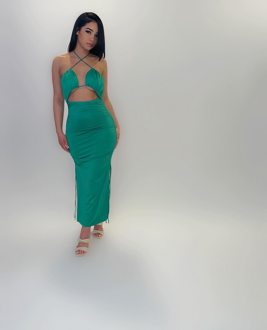 GREEN CUT OUT MIDI/MAXI