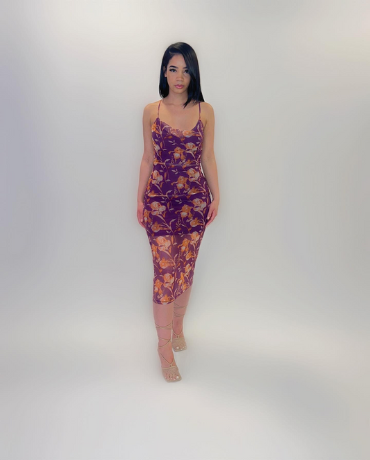 PURPLE FLOWER DRESS