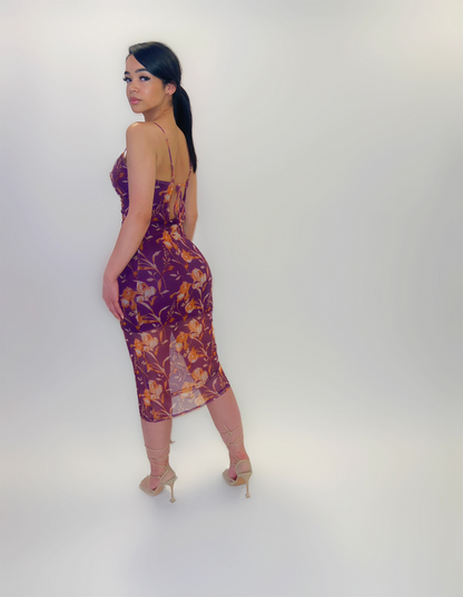 PURPLE FLOWER DRESS